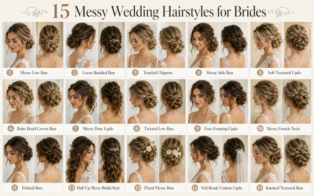 15 Messy Wedding Hairstyles for Brides That Feel Effortlessly Chic