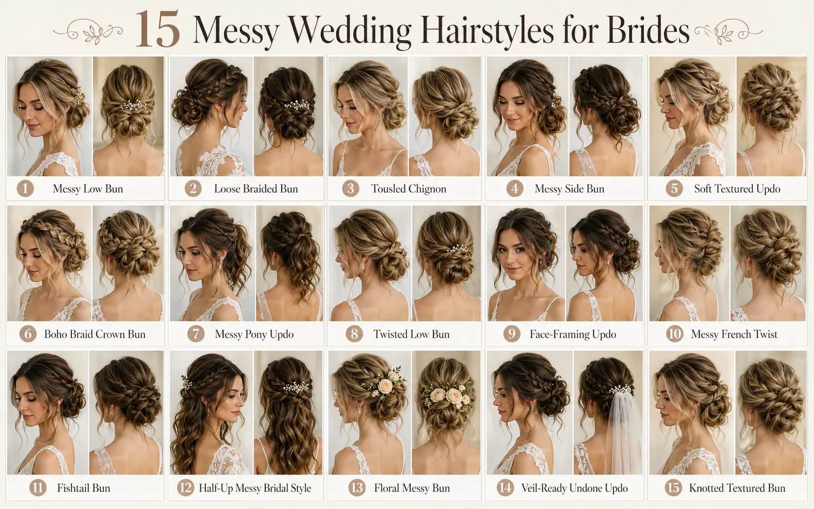 15 Messy Wedding Hairstyles for Brides That Feel Effortlessly Chic