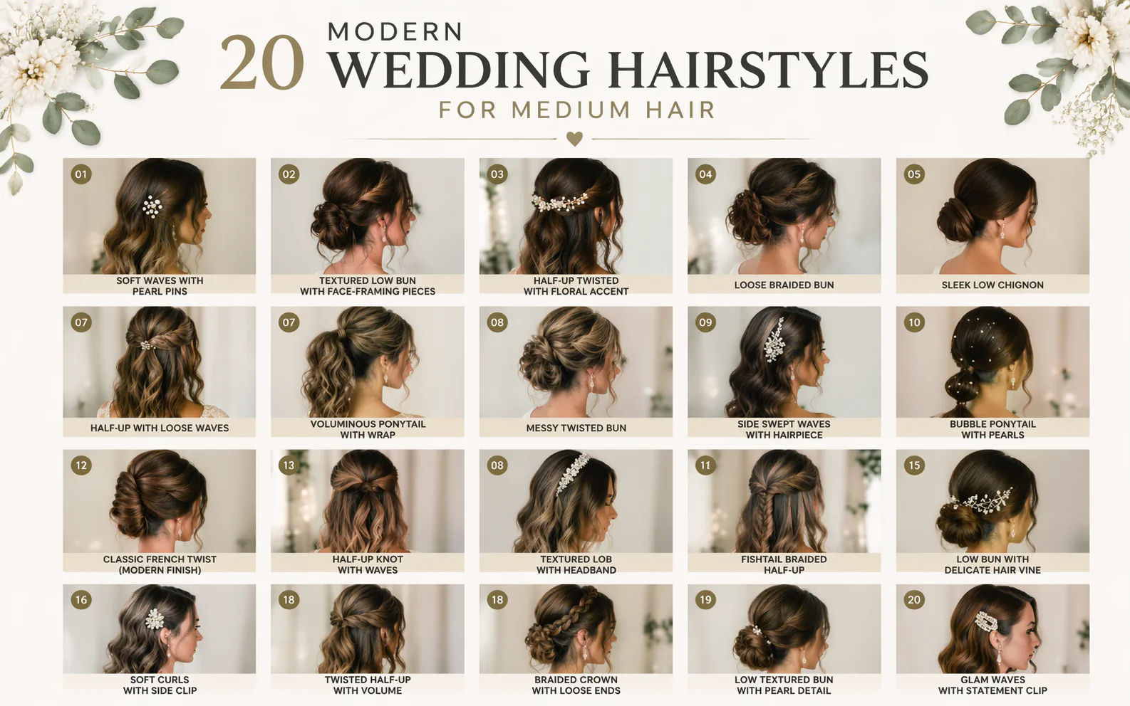 20 Modern Wedding Hairstyles for Medium Hair