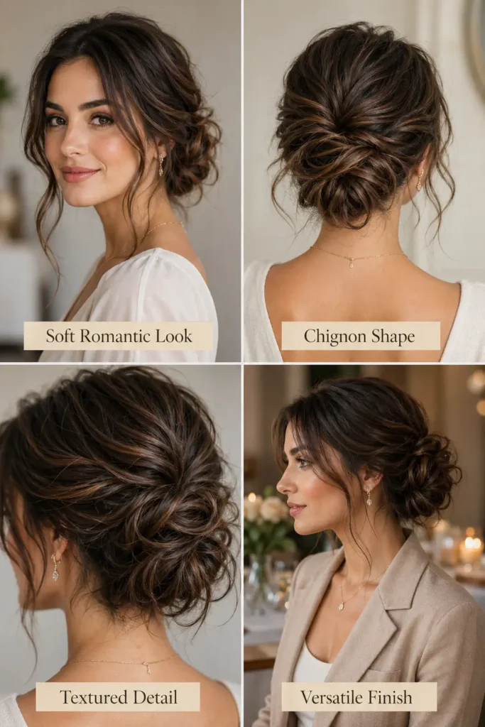 2. Loose Messy Chignon