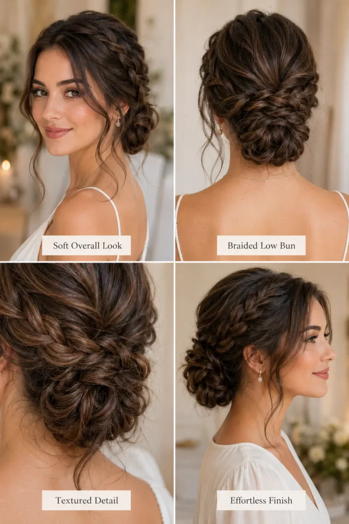 14. Relaxed Braided Low Bun