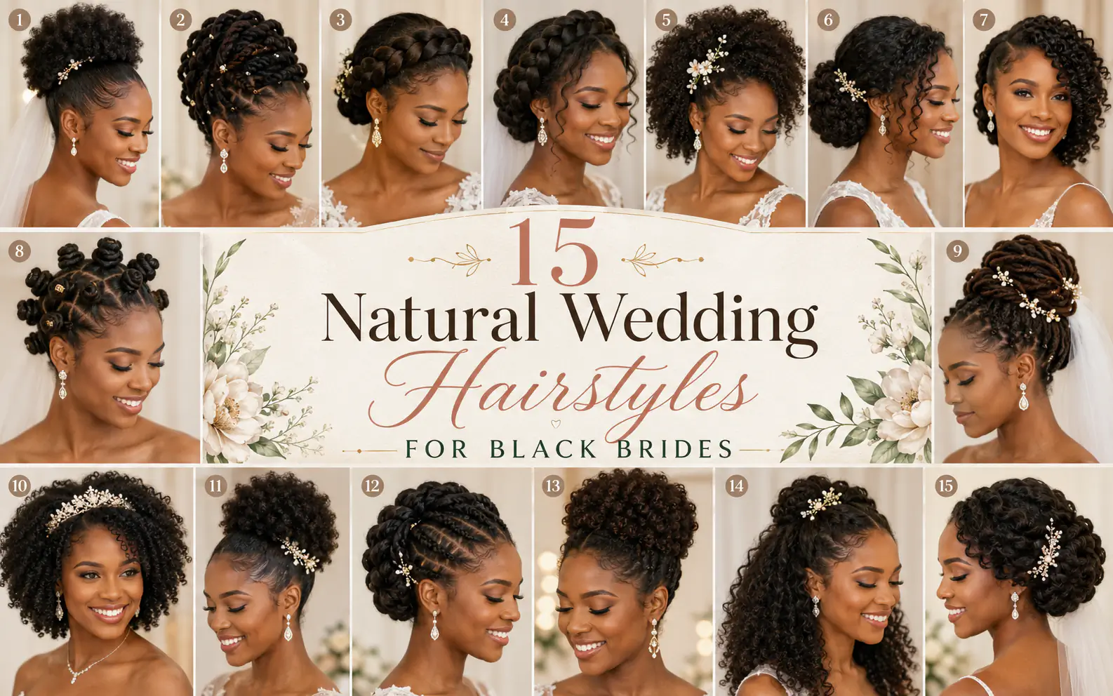 15 Natural Wedding Hairstyles for Black Brides