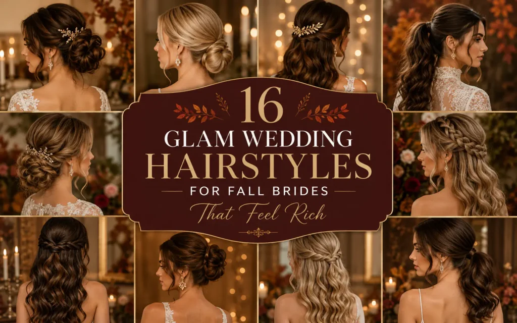 16 Glam Wedding Hairstyles for Fall Brides That Feel Rich