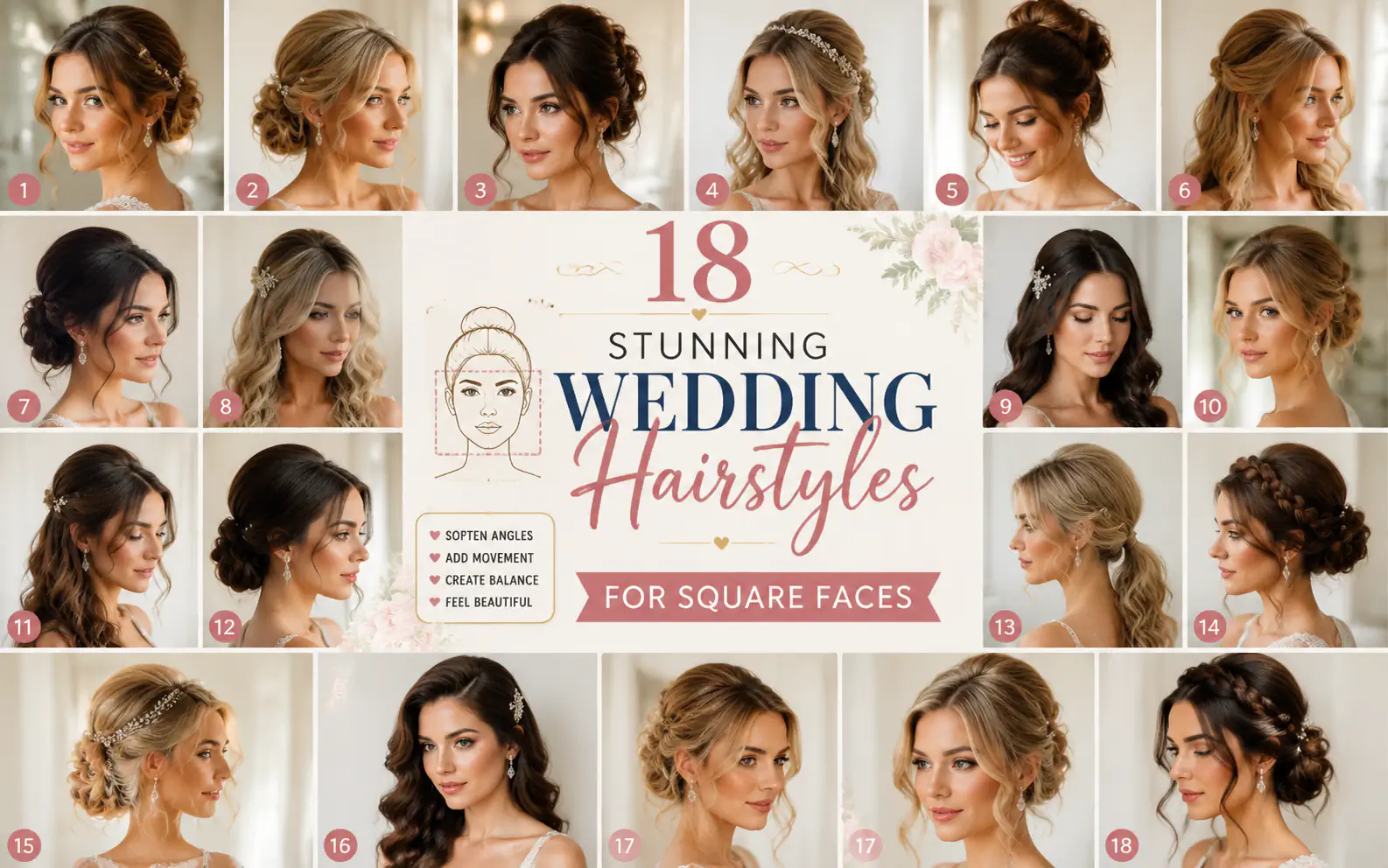 18 Stunning Wedding Hairstyles for Square Faces
