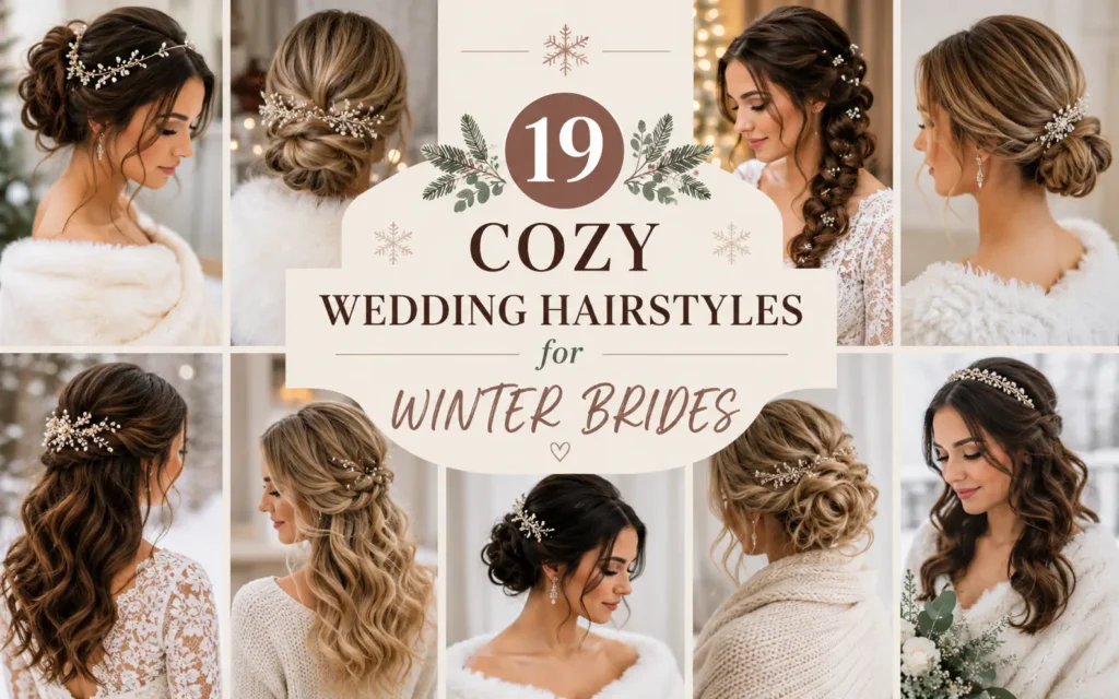 19 Cozy Wedding Hairstyles for Winter Brides