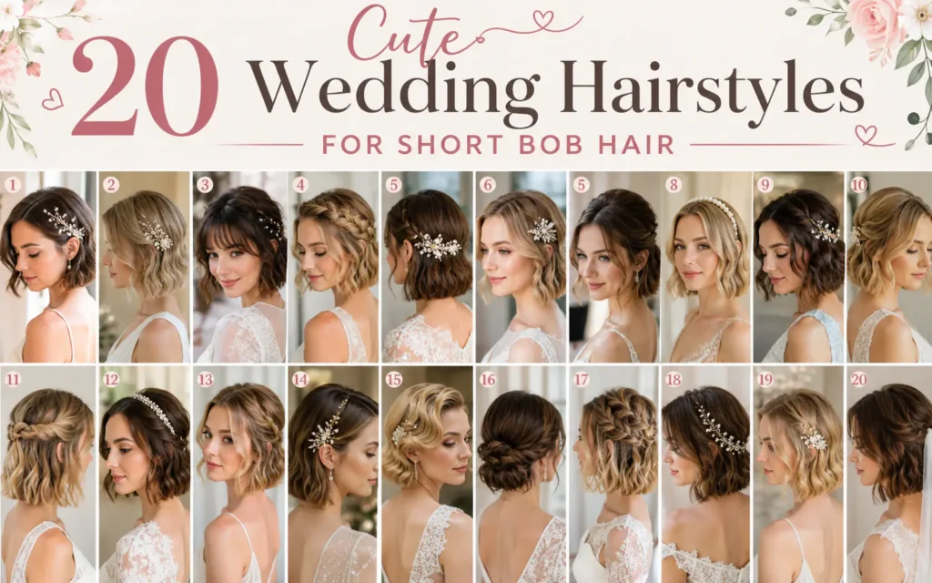 20 Cute Wedding Hairstyles for Short Bob Hair