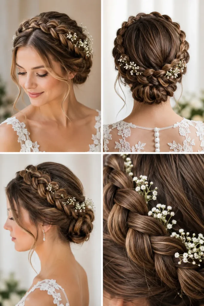 4. Braided Crown Wedding Hairstyle