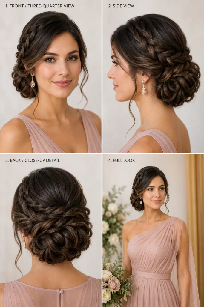 4. Braided Side-Swept Chignon