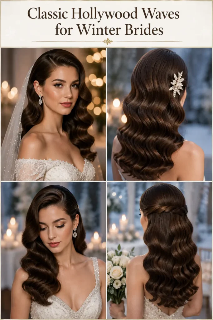 10. Classic Hollywood Waves for Winter Brides