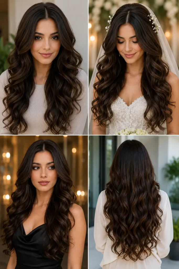 10. Classic Loose Curls with a Modern Middle Part