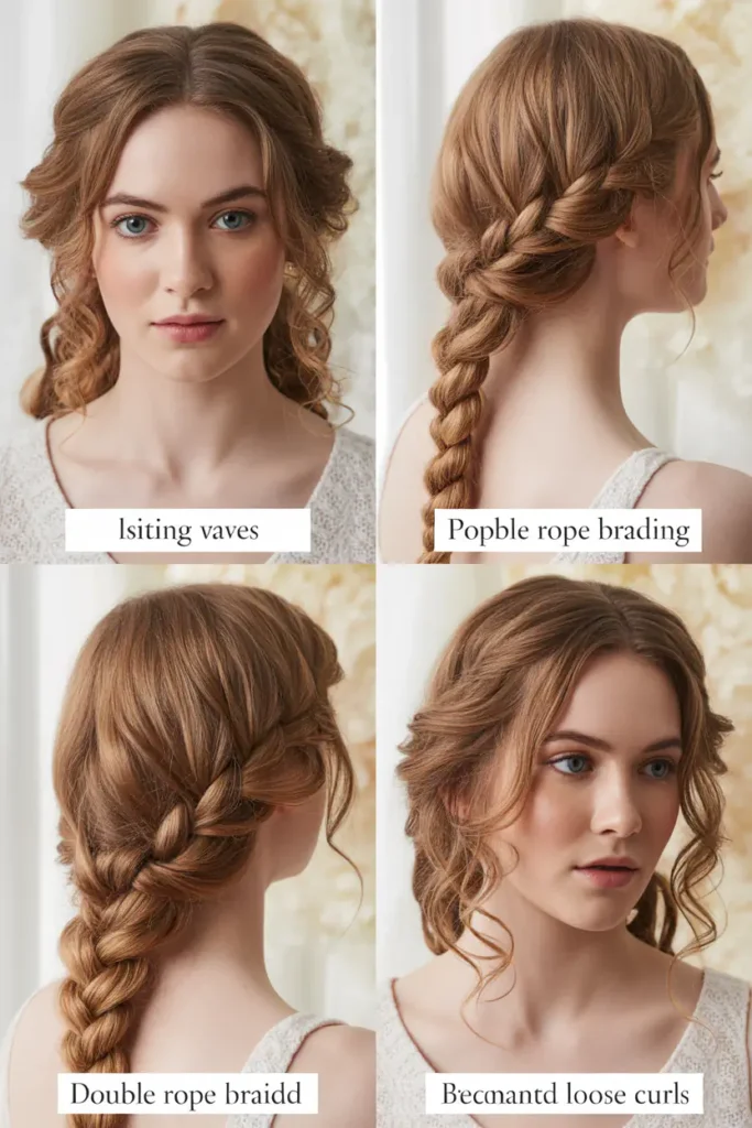 11. Double Rope Braid with Romantic Loose Curls
