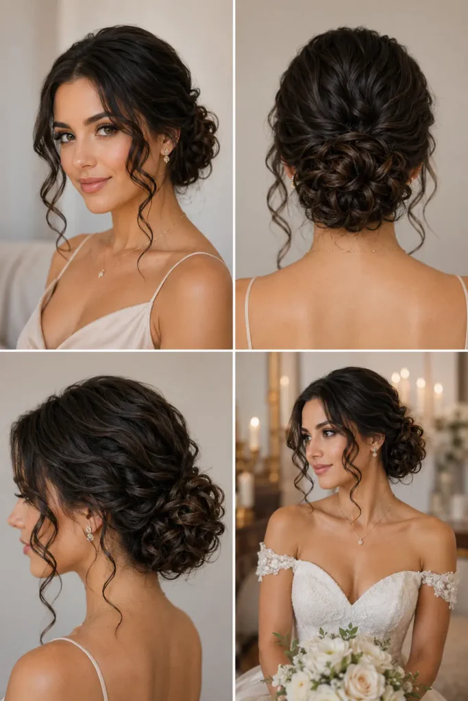 2. Elegant Low Bun With Defined Curls