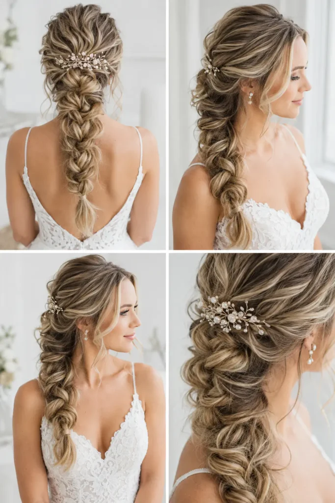 17. Fine Hair Bridal Braid with Pulled-Apart Volume