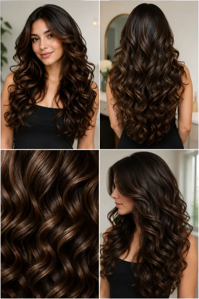 19. Long Cascading Curls with Elegant Shine