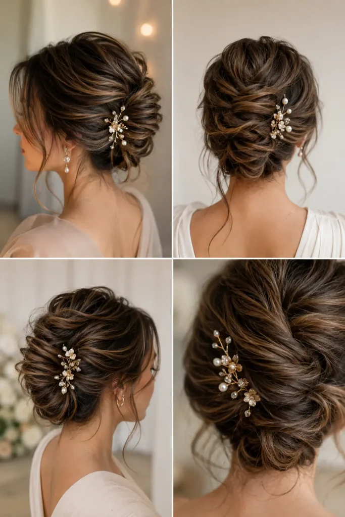 13. Loose French Twist with Decorative Pins