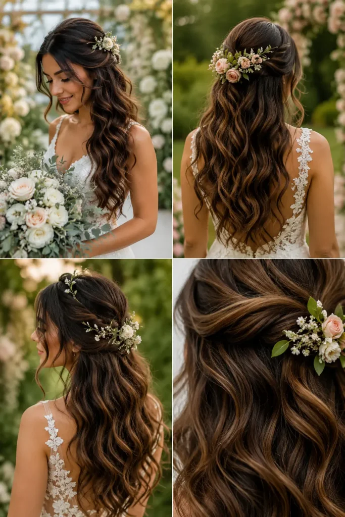 3. Loose Garden-Inspired Bridal Waves