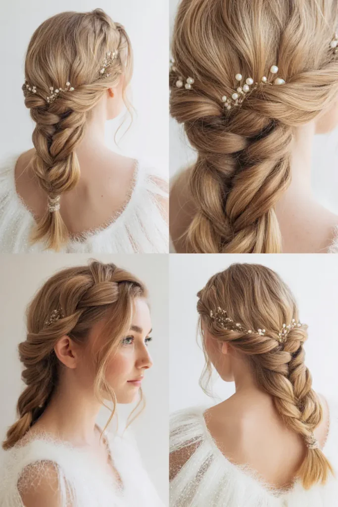 8. Loose Mermaid Braid with Soft Bridal Texture