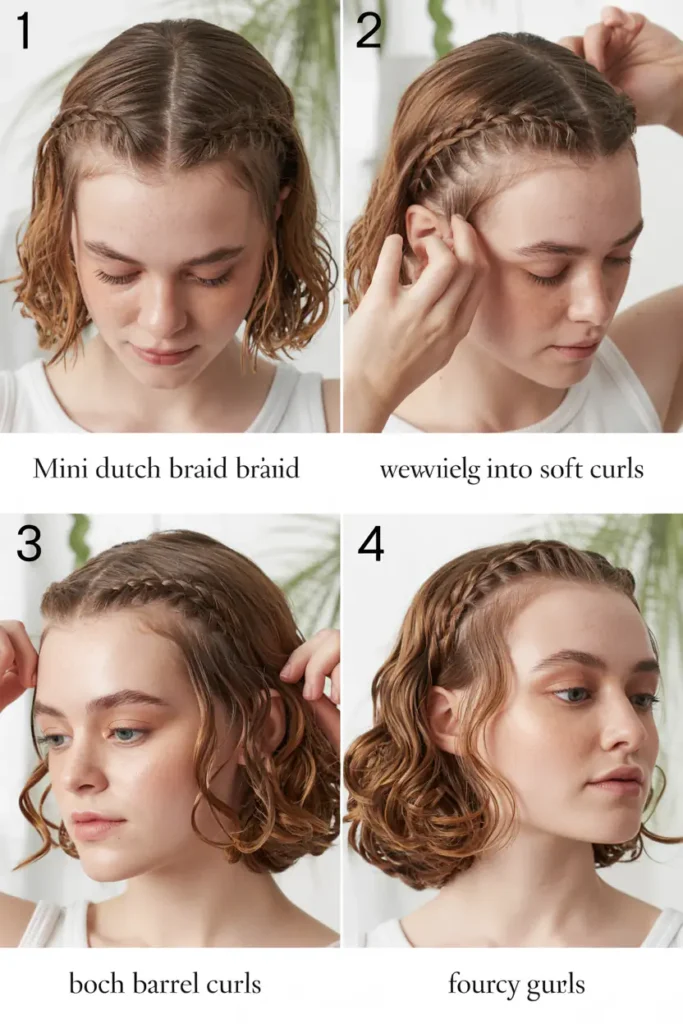 6. Mini Dutch Braid Into Soft Curls