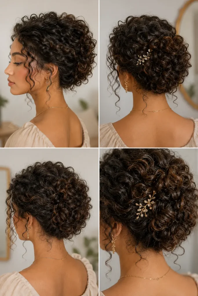 24. Natural Texture Updo for Curly Hair