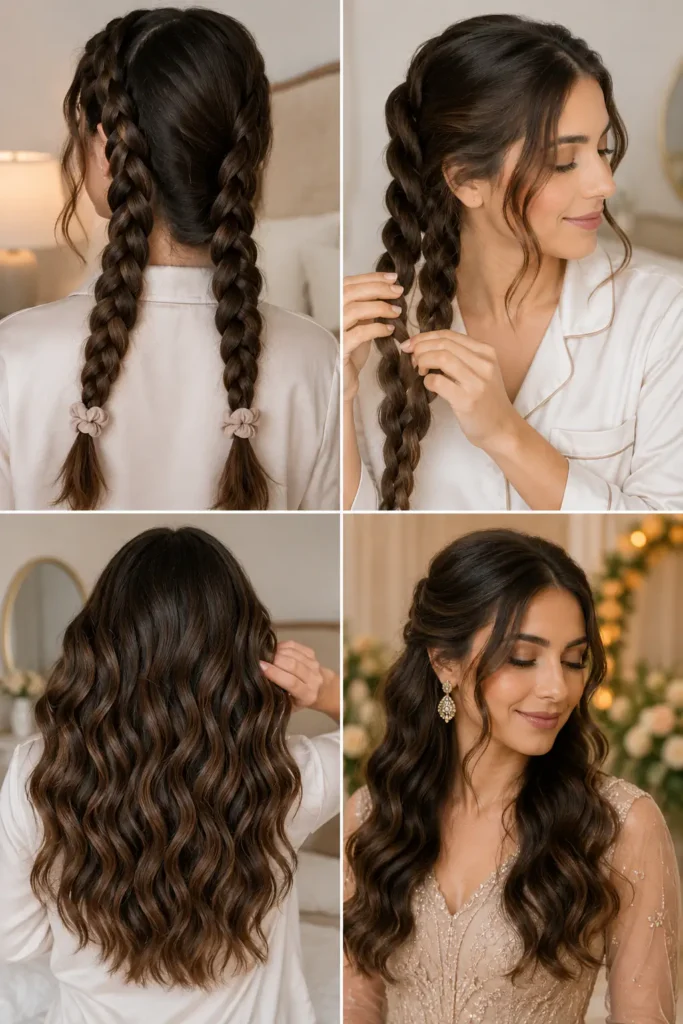15. Overnight Braid Waves for Wedding Guests