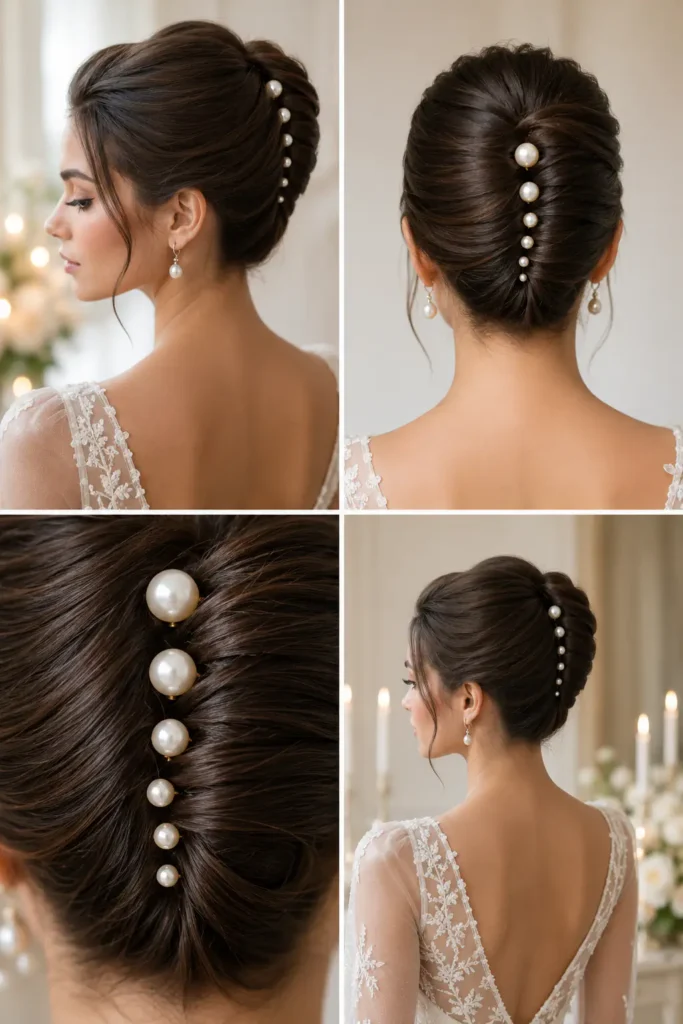 4. Pearl-Pinned French Twist