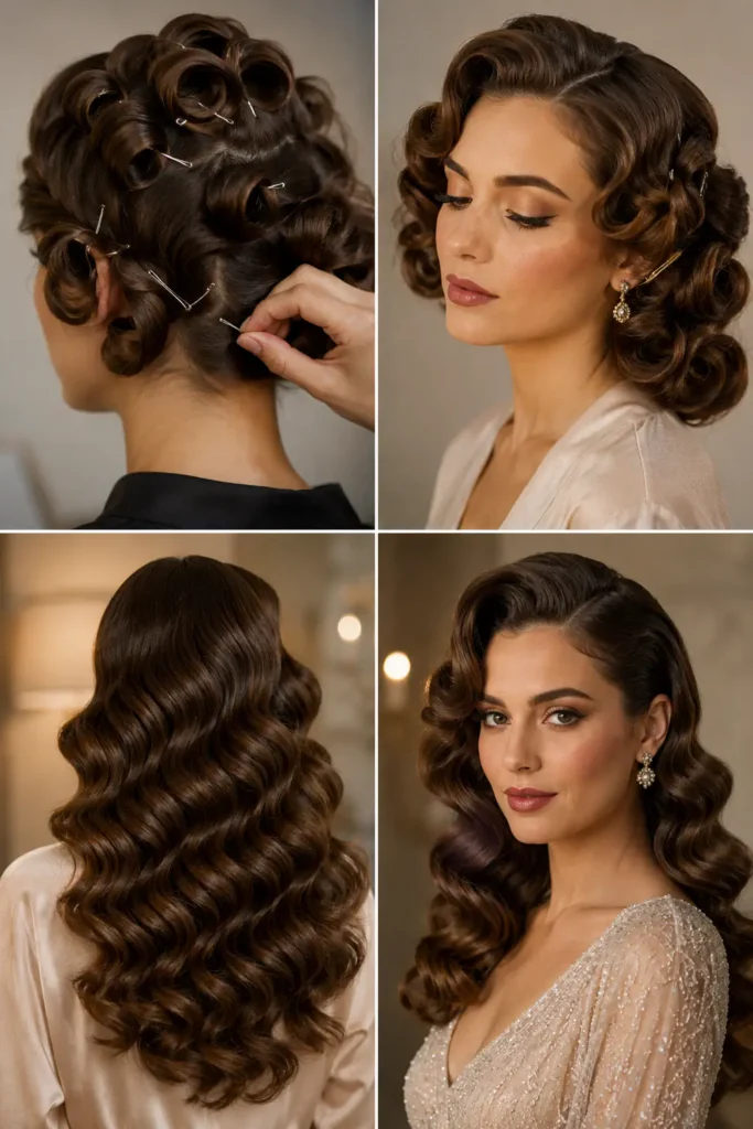 17. Pin Curl Inspired Faux Vintage Waves