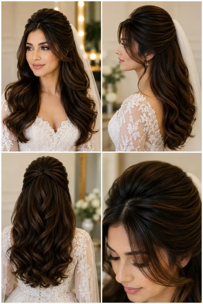 22. Refined Bridal Blowout with Lifted Crown