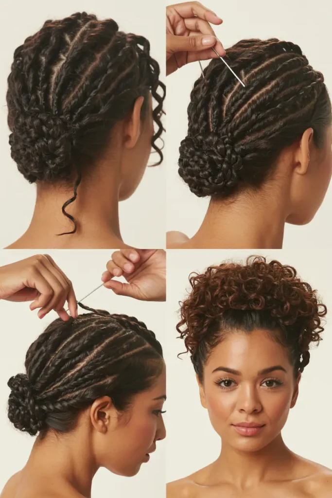 13. Rope Twist Updo For Coily Hair