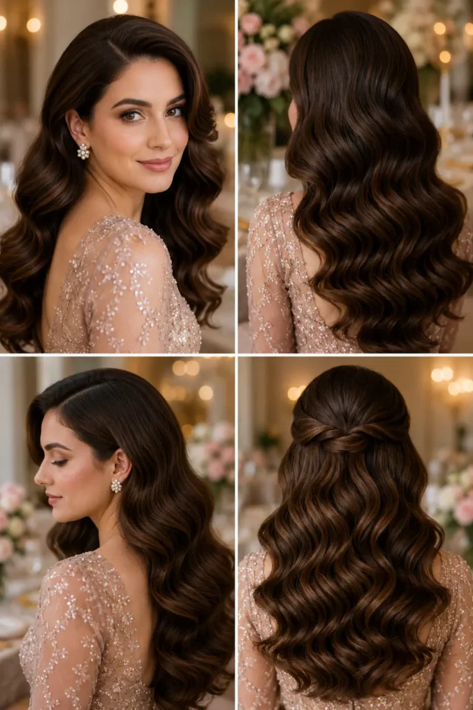 20. Soft Hollywood Waves for Spring Receptions
