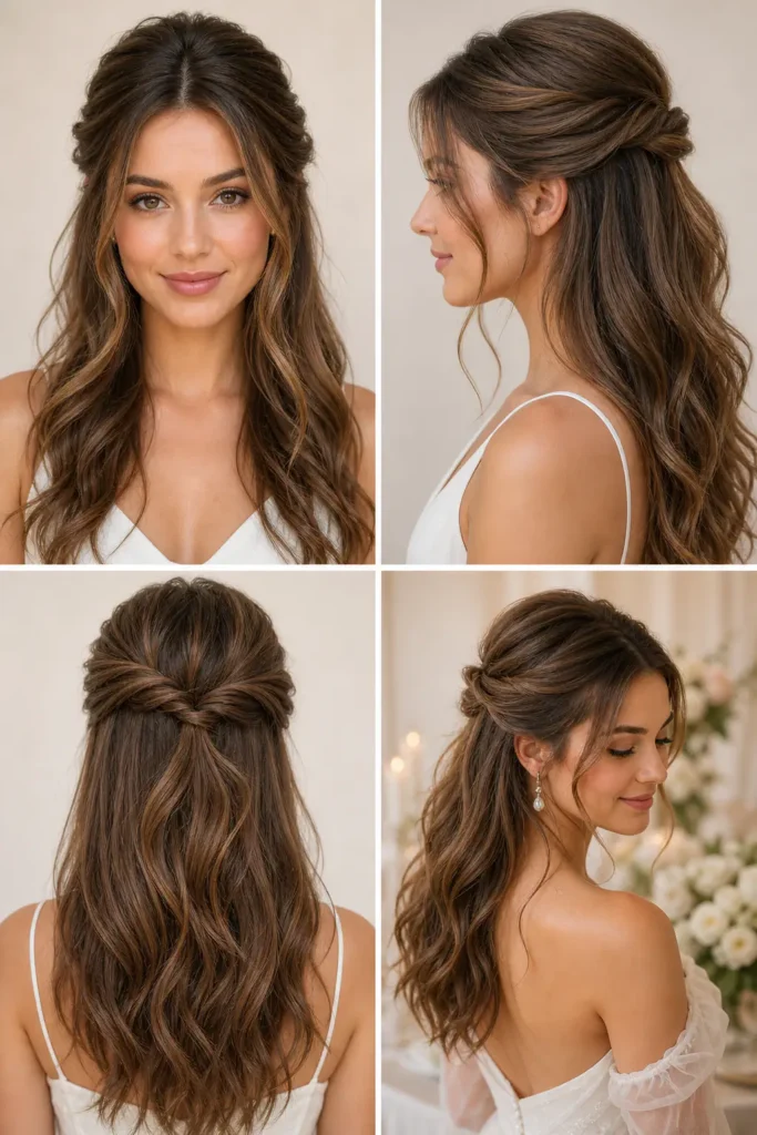 17. Twisted Half-Up Hairstyle With Soft Volume