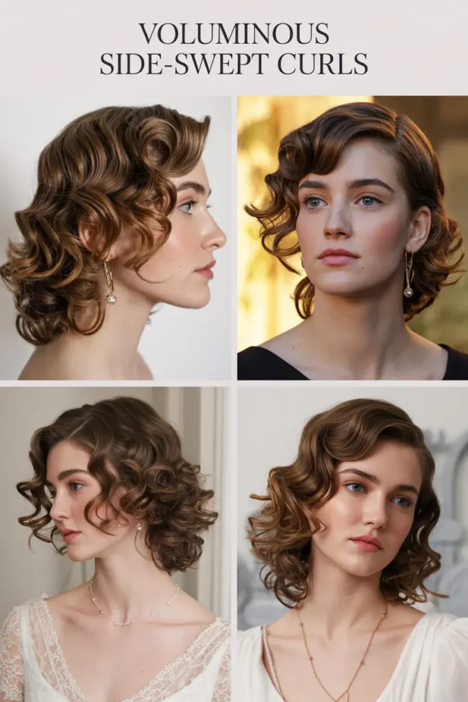 14. Voluminous Side-Swept Curls