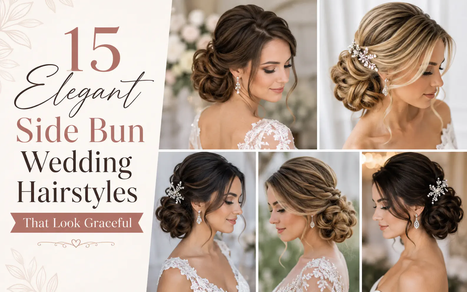 15 Elegant Side Bun Wedding Hairstyles That Look Graceful