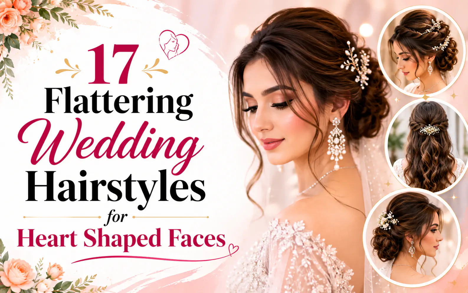 17 Flattering Wedding Hairstyles for Heart Shaped Faces