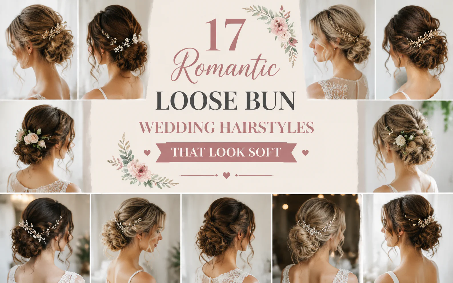 17 Romantic Loose Bun Wedding Hairstyles That Look Soft