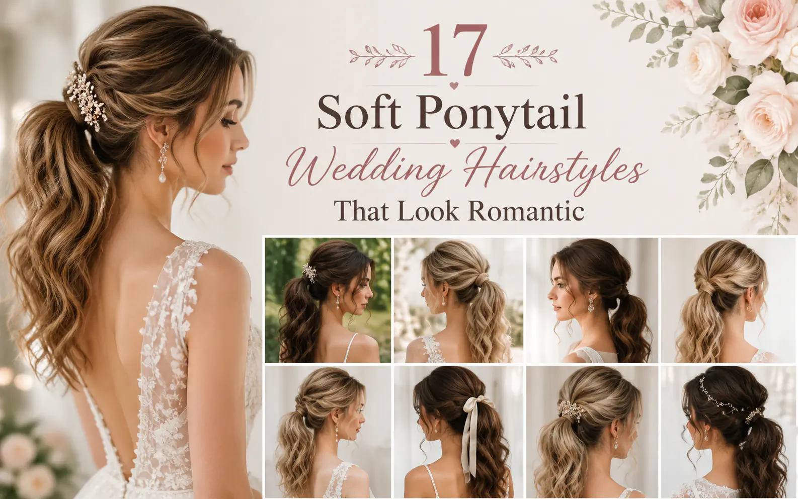 17 Soft Ponytail Wedding Hairstyles That Look Romantic