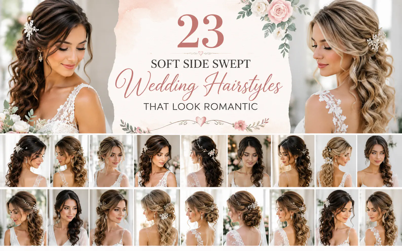 23 Soft Side Swept Wedding Hairstyles That Look Romantic