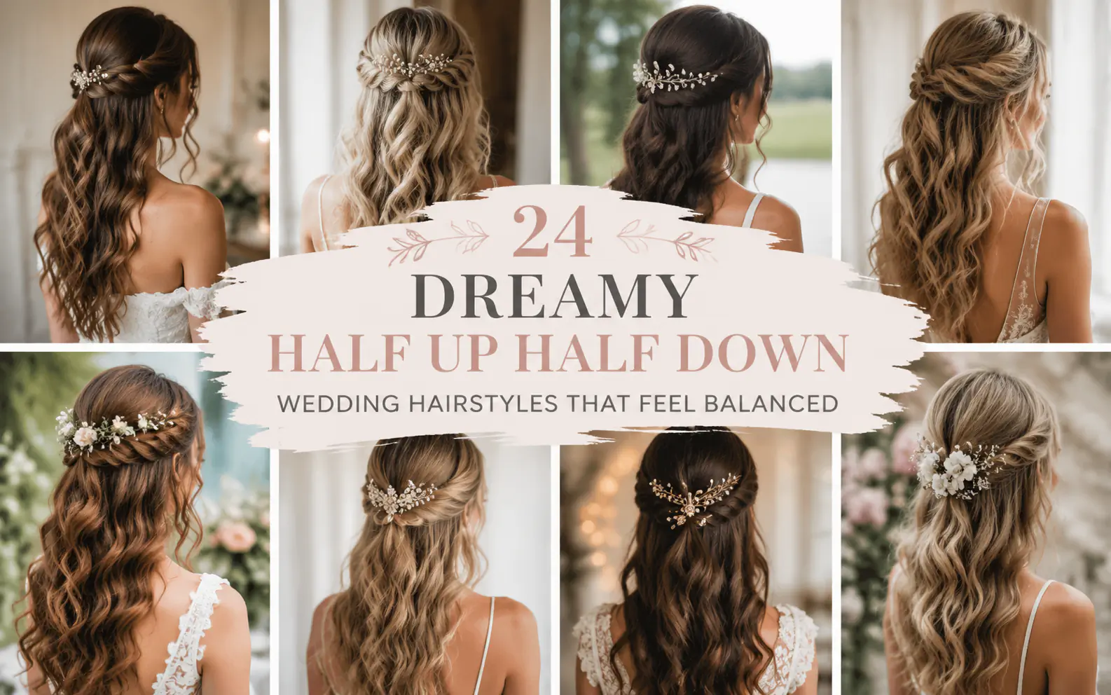 24 Dreamy Half Up Half Down Wedding Hairstyles That Feel Balanced