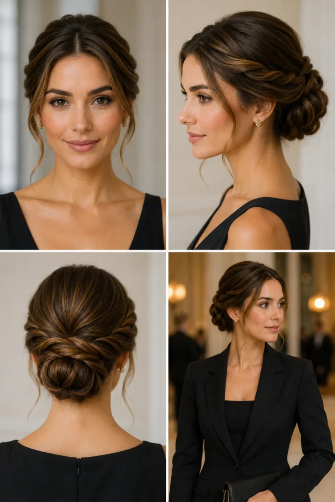 20. Classic Bun with Twisted Front Sections