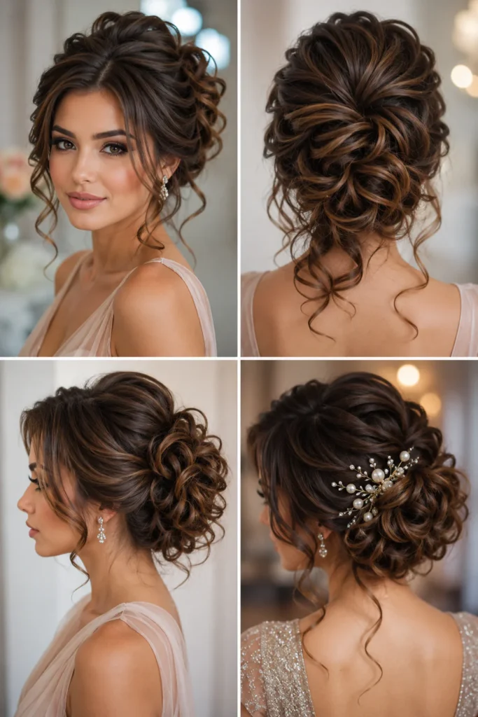 24. Glamorous Updo with Loose Curls