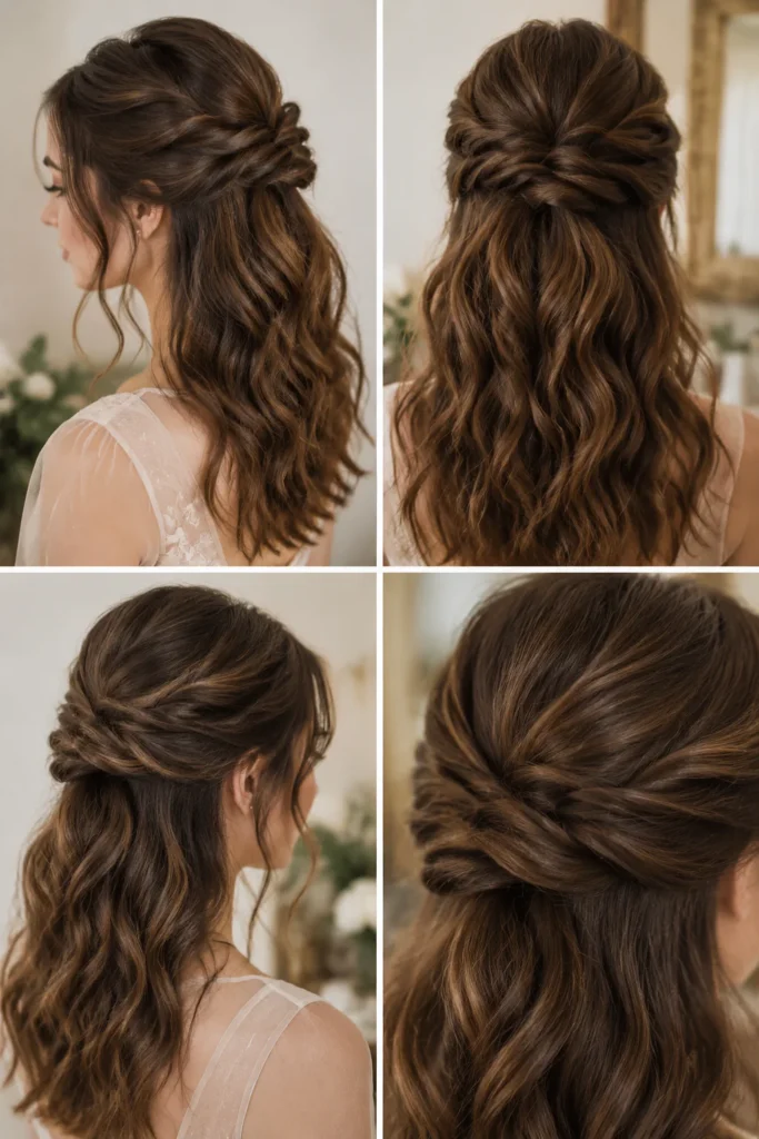 9. Half-Up Twisted Soft Updo