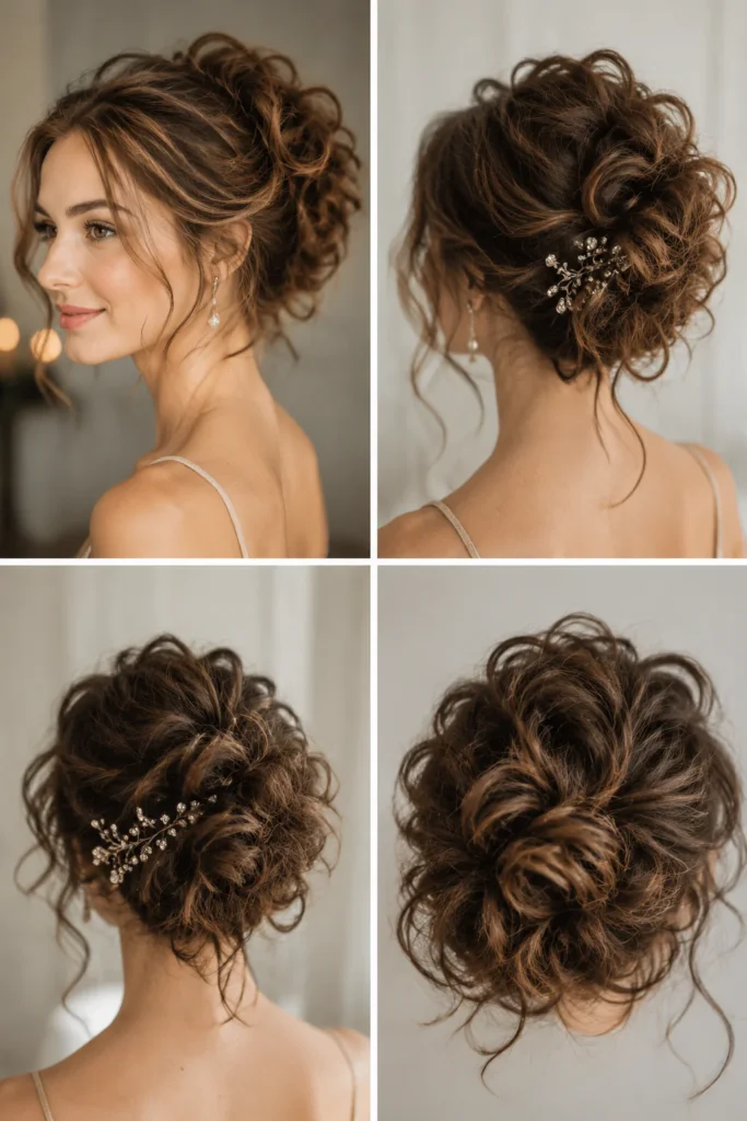 6. Loose Curly Updo for Fine Hair