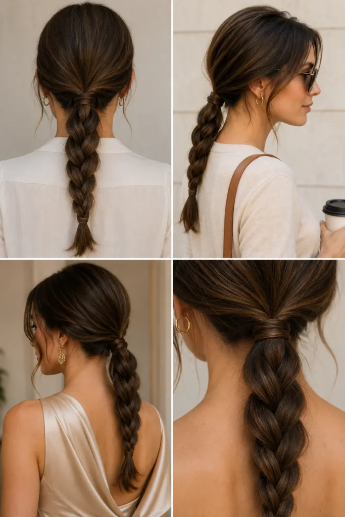 14. Low Braided Ponytail