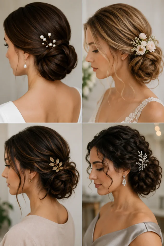 22. Side Chignon with Hair Accessories