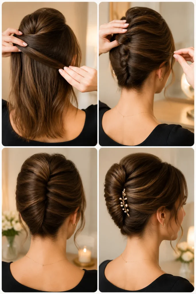 12. Soft French Twist for Fine Hair