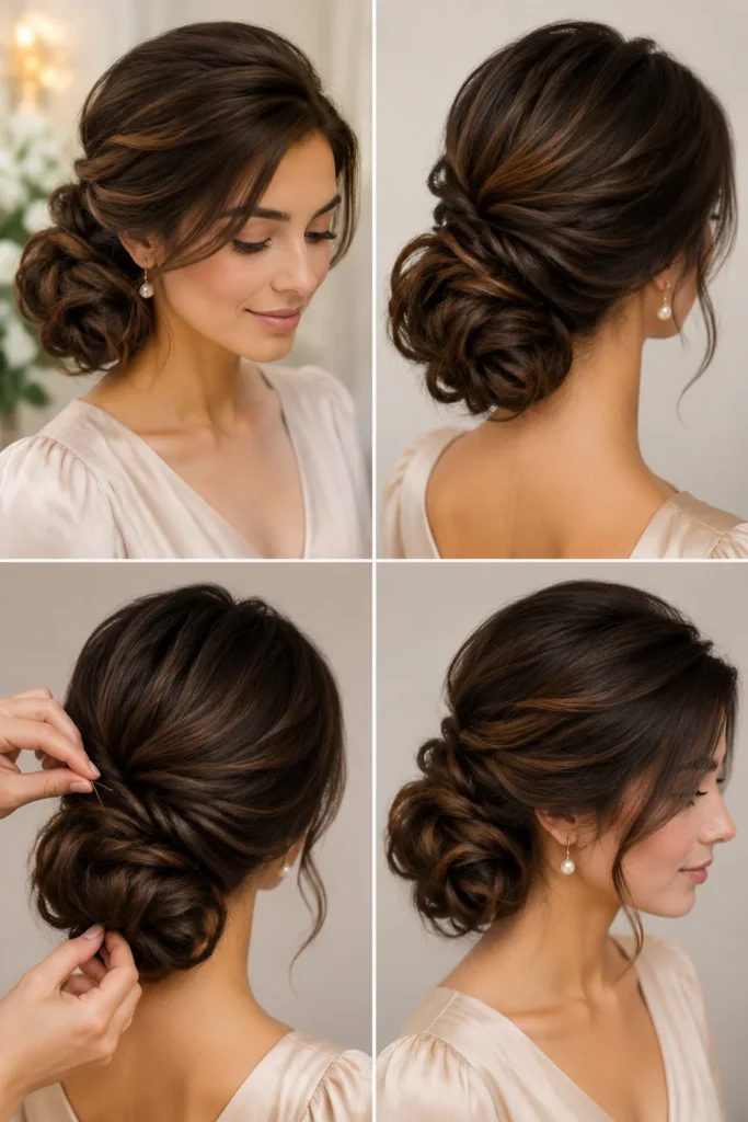5. Soft Side-Swept Bun with Volume