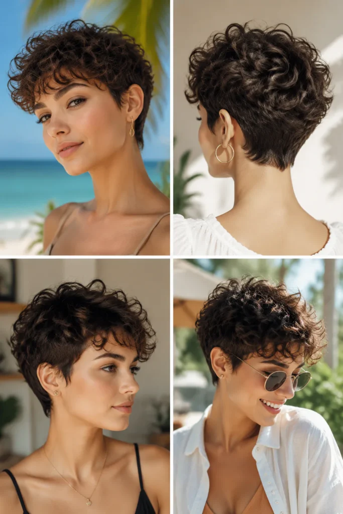 21. Summer-Friendly Pixie with Soft Curls