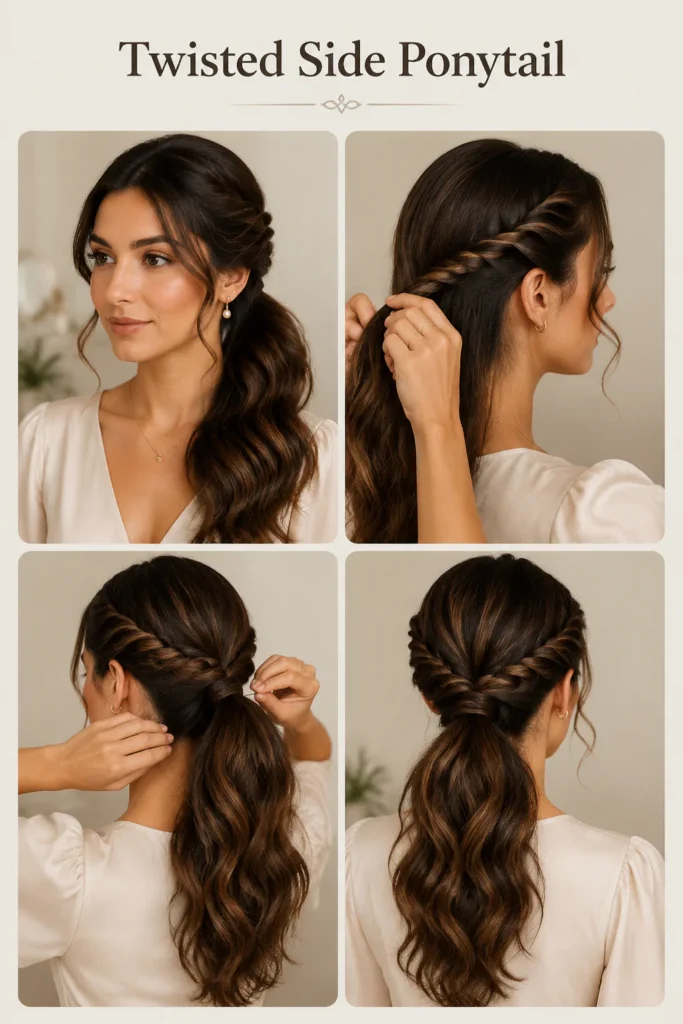 16. Twisted Side Ponytail