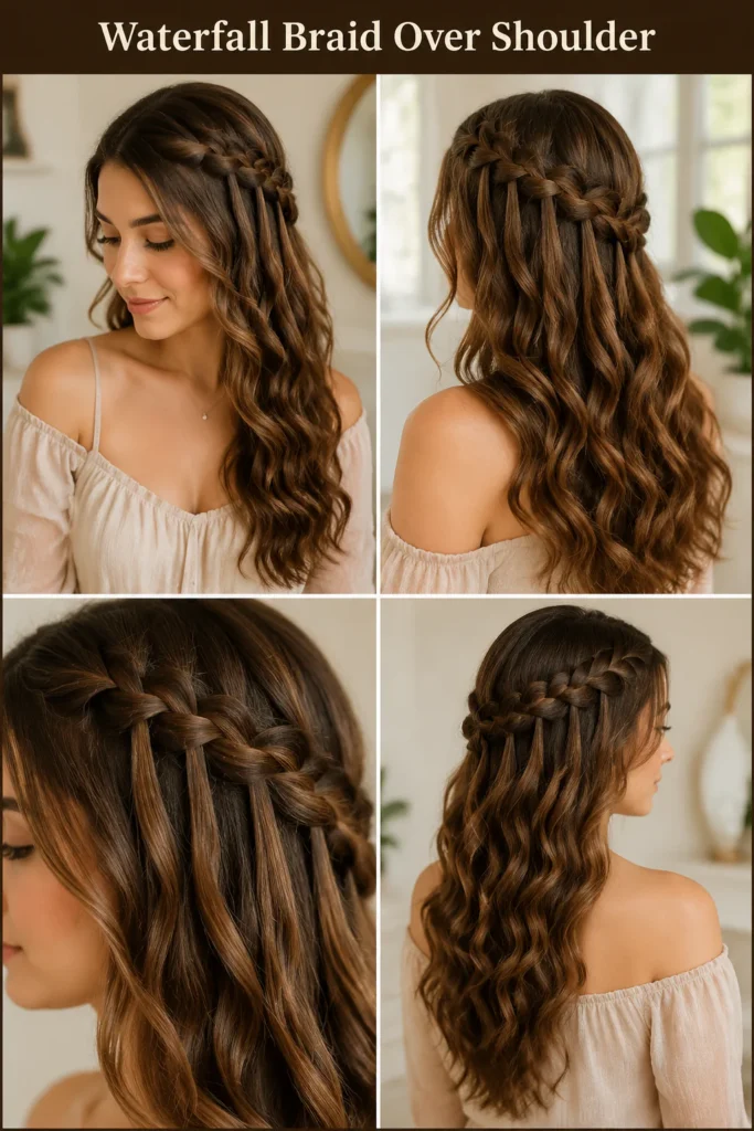 13. Waterfall Braid Over Shoulder