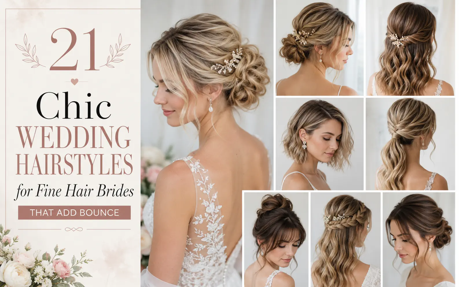 21 Chic Wedding Hairstyles for Fine Hair Brides That Add Bounce