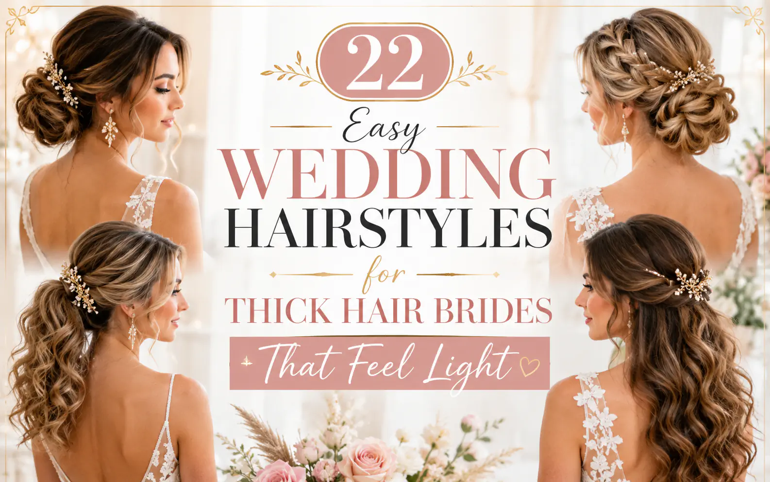 22 Easy Wedding Hairstyles for Thick Hair Brides That Feel Light
